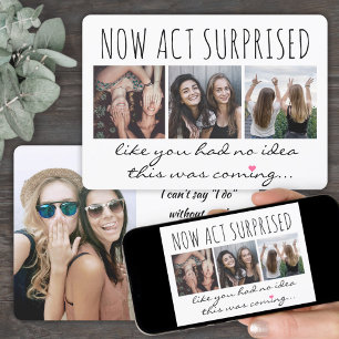 4 Photo Maid of honor eller Bridesmaid Frieri Funn Inbjudningar