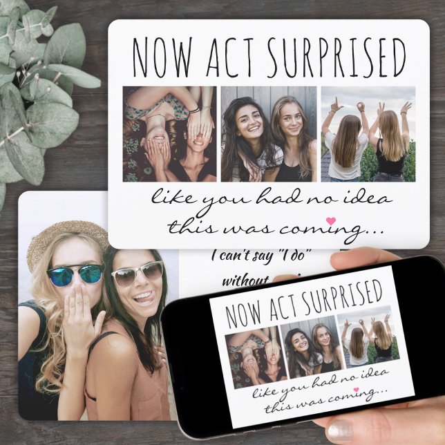 4 Photo Maid of honor eller Bridesmaid Frieri Funn Inbjudningar (Skapare uppladdad)