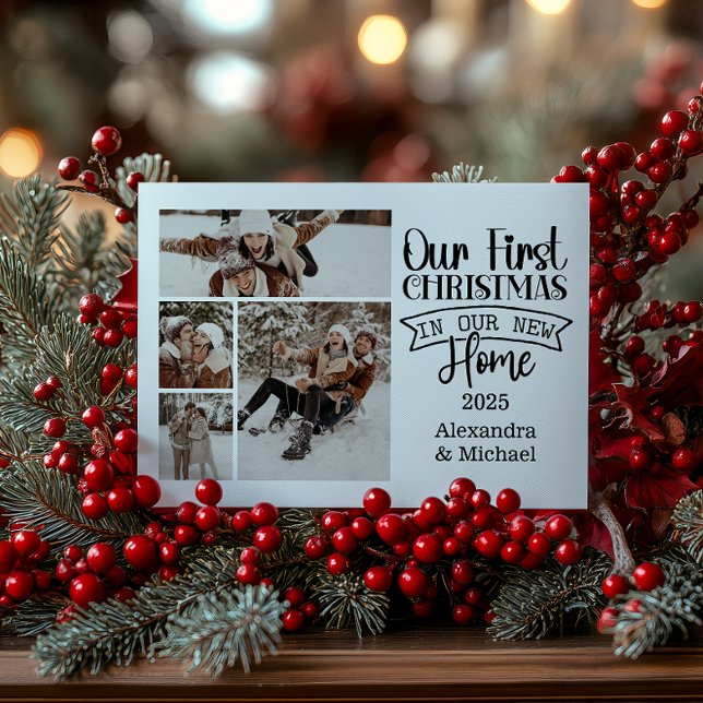 4 Photo Minimalist Christmas First Home Julkort (Skapare uppladdad)