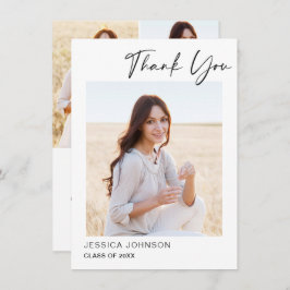 4 PHOTO Modern enkel, minimalistisk Studenten Tack Kort