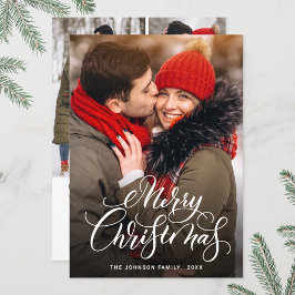 4 PHOTO Modern God jul Hälsning Julkort