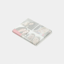 4 Photo Monogram Personalize Post-it Notes Block