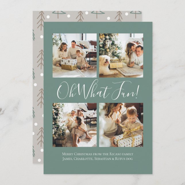 4 Photo oh Vilken Roligt Norden jul Julkort (Fram/baksida)