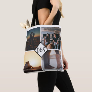4 Photo Personlig Collage Monogrammed Tygkasse