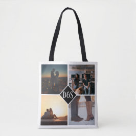 4 Photo Personlig Collage Monogrammed Tygkasse