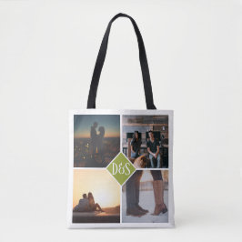 4 Photo Personlig Collage Monogrammed Tygkasse