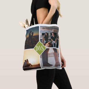 4 Photo Personlig Collage Monogrammed Tygkasse