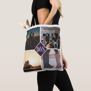 4 Photo Personlig Collage Monogrammed Tygkasse