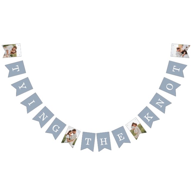 4 Photo Rehearsal Dinner Dusty Blue Bunting Flaggo Vimplar (Alla)