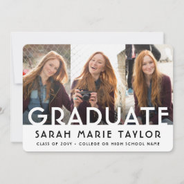 4 Photo Simple Modern Bold Typography Graduation Meddelande