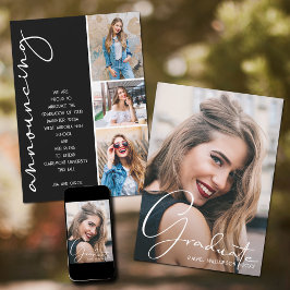 4 Photo Studenten Collage Black and White Script Meddelande