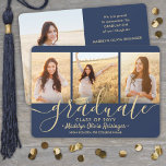 4 Photo Studenten Collage Script Blue & Guld Meddelande<br><div class="desc">glädjen i en högskoleexamen eller högskoleexamen med dessa anpassningsbar 4-meddelanden om fotokollage marinblått och guld. Alla bilder och formuleringar är enkla att anpassa. (IMAGE PLACEMENT TIP: Ett enkelt sätt att centrera ett foto exakt som du vill är att flytta det till skörd innan du laddar upp det till Zazzle-webbplatsen.) Den...</div>