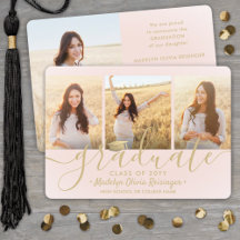 4 Photo Studenten Collage Script  Rosa Guld