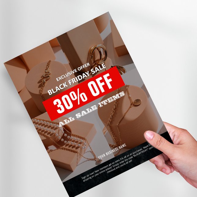 4 Photos Black Fredag Sale Product Promo Reklamblad (Photo Black Friday Sale Product Promo Flyer)