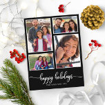 4 Photos Collage Glad helg Modern Black Vykort<br><div class="desc">4 Photos Collage Glad helg Modern Black Postcard</div>