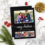 4 Photos Collage God jul Modern Black Inbjudningar<br><div class="desc">4 Photos Collage God jul Modern Svart-inbjudan</div>