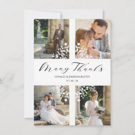 4 Photos Collage Minimalist Branches Wedding Tack Kort