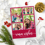 4 Photos Collage Warm Önskemål Modern jul Vykort<br><div class="desc">4 Photos Collage Warm Önskemål Modern julvykort</div>