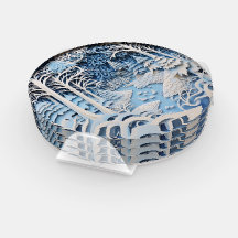 4 pk 3D Titta på Winter Forest River Acrylic