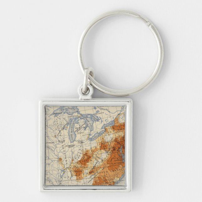 4 Population 1810 Fyrkantig Silverfärgad Nyckelring (Framsidan)