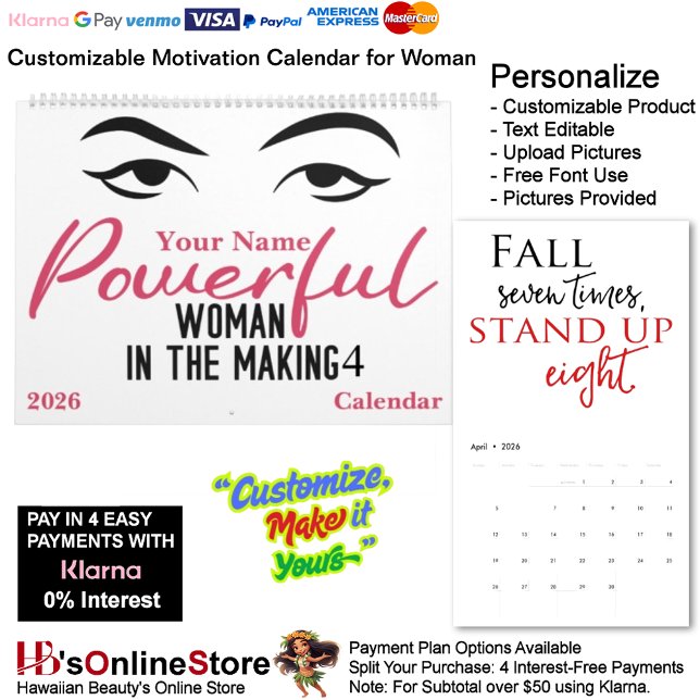 4 Powerful Woman in The Making Motivation Goals Kalender (4 Powerful Woman in The Making Motivation Goals Calendar.)