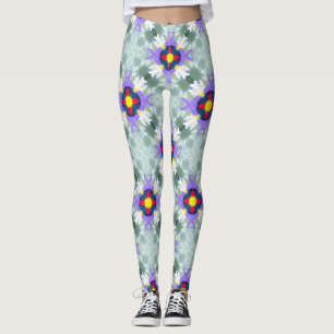 4-punktsstjärnor med flera färger flytande leggings