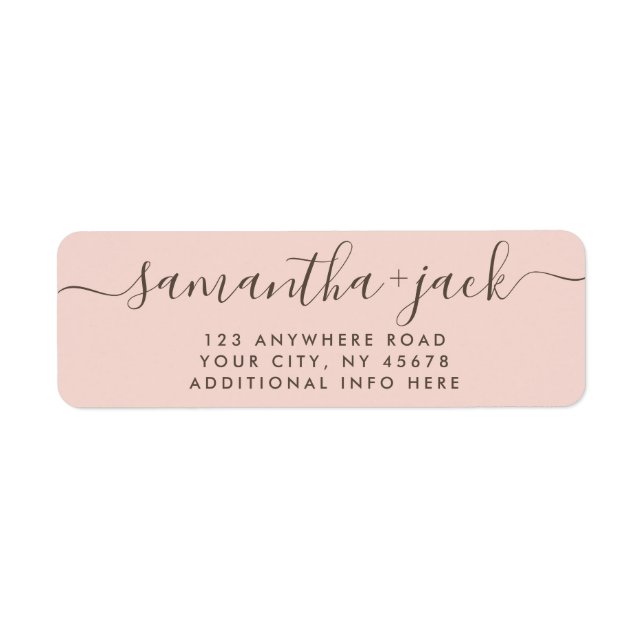 4 RADER Modern Bröllop Stilig Returadress Etikett (Framsidan)