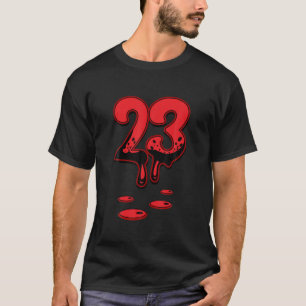 4 röd tunn tråd för att matcha nummer 23 Röd tun T Shirt