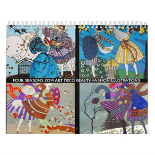 4 SEASONER 2014 ARTDECO BEAUTY MODE ILLUSTRATION KALENDER