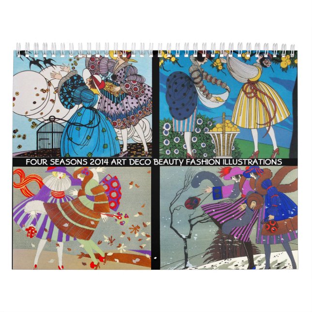 4 SEASONER 2014 ARTDECO BEAUTY MODE ILLUSTRATION KALENDER (Omslag)