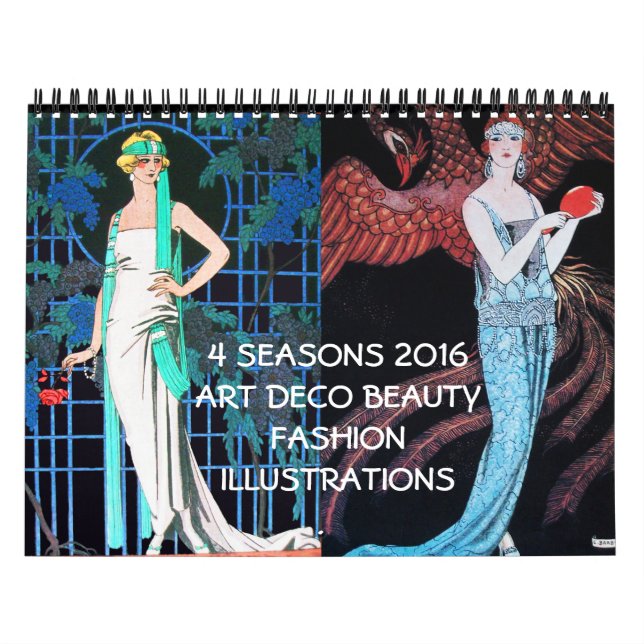 4 SEASONER 2016 ARTDECO BEAUTY MODE ILLUSTRATION KALENDER (Omslag)