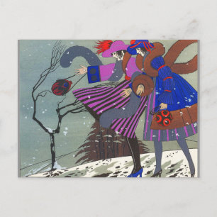4 SEASONER/WINTER SNÖ /MODE COSTUME DESIGNER VYKORT