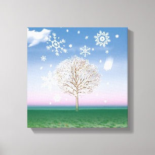 4 Seasons 4 paneler kanvastrycket WINTER art Canvastryck