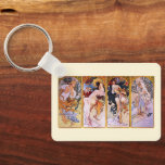 4 Seasons av Alphonse Mucha, Vintage Art nouveau Nyckelring<br><div class="desc">Vintage illustration Victorian art nouveau design Title Four Seasons by Alphonse Mucha,  1897. Fyra säsonger har fyra olika vackra kvinnor som representerar de fyra säsongerna Vår,  Sommar,  Höst (eller Fall) och Vinter.</div>