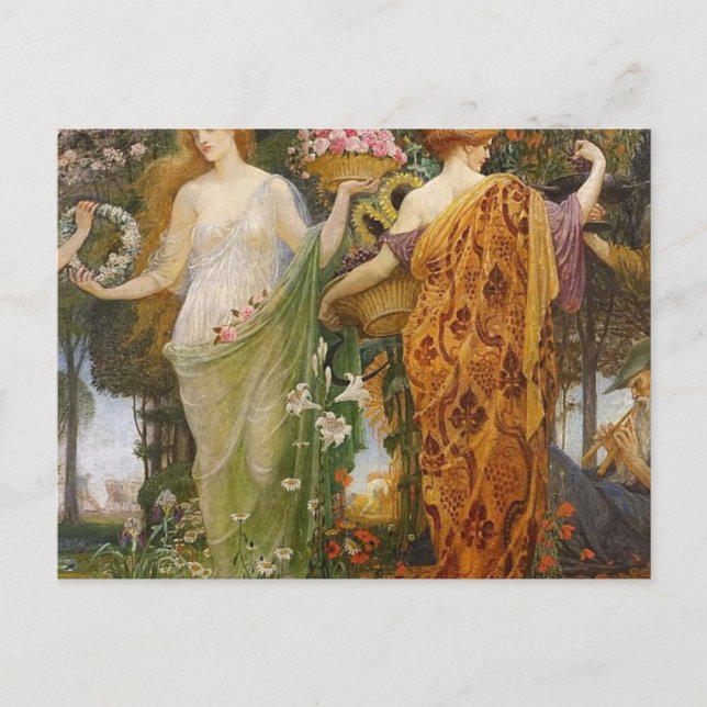 4 Seasons av Walter Crane Vykort (Framsida)