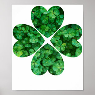 4 Shamrocks för irländare för hjärtaklöverst Poster
