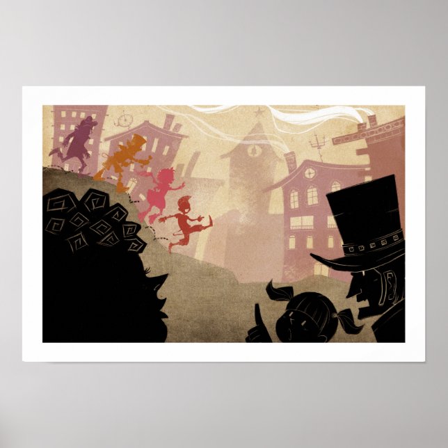 4 små monster - gå igenom staden poster (Framsidan)