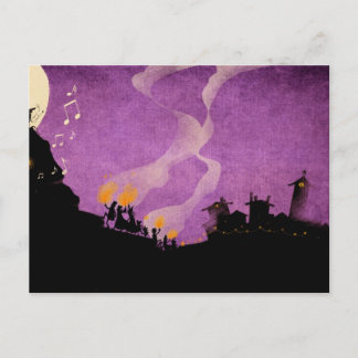 4 små monster - Halloween Natt Vykort