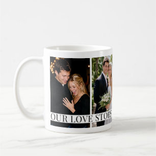 4 speciella par/familjefoton & långt meddelande kaffemugg