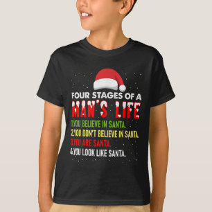 4 stadier av Man Life Funny jultomte pappa C T Shirt