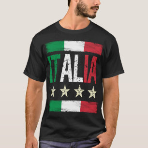 4 Star Italia med nödradiosändare i italiensk flag T Shirt