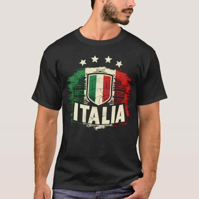 4 Star Italia med nödradiosändare i italiensk flag T Shirt (Framsida)