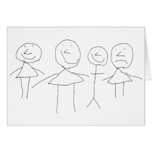 4 STICK FIGURER HÄLSNINGSKORT