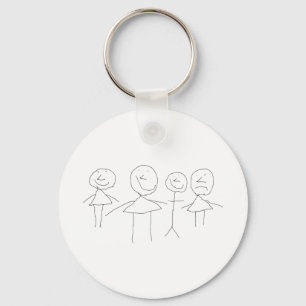4 STICK FIGURER NYCKELRING