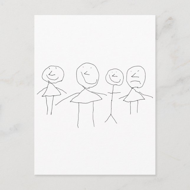 4 STICK FIGURER VYKORT (Framsida)