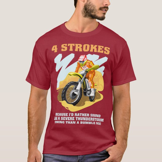 4 Strokes motocross Dirt Bike Rider Tävla T Shirt (Framsida)