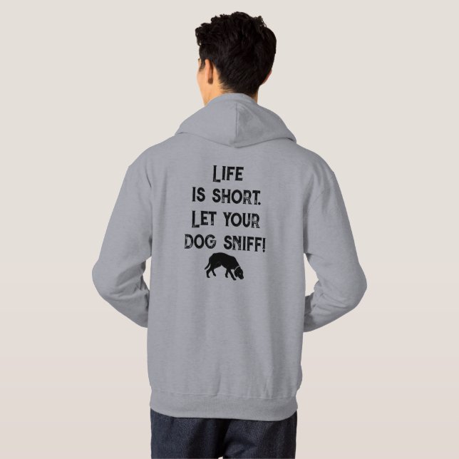 4 Tassar Adrift Life är kort. Släpp hund! Hoodie (Hel baksida)