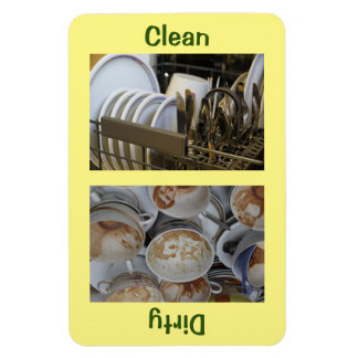 4 tum x 6 tum ren/smutsig skiva Dishwasher Magnet