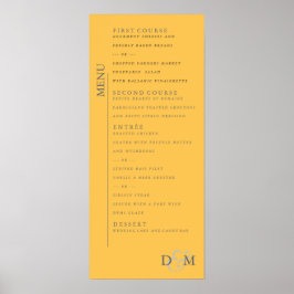 4 tum x 9 tum Daffodil Gult Bröllop Menu Poster