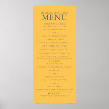 4 tum x 9 tum Daffodil Gult Bröllop Menu